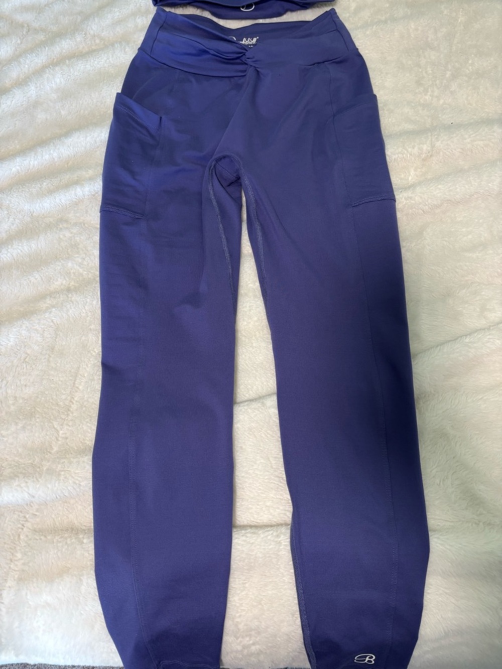 Bombshell Sportswear Deep Purple Athletic Work Out Set Sports Bra & Leggings - Picture 3 of 9